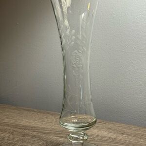 Elegant Etched Glass Vase